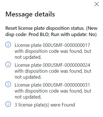 Figure 63: Job run without update on with update - Message details 1