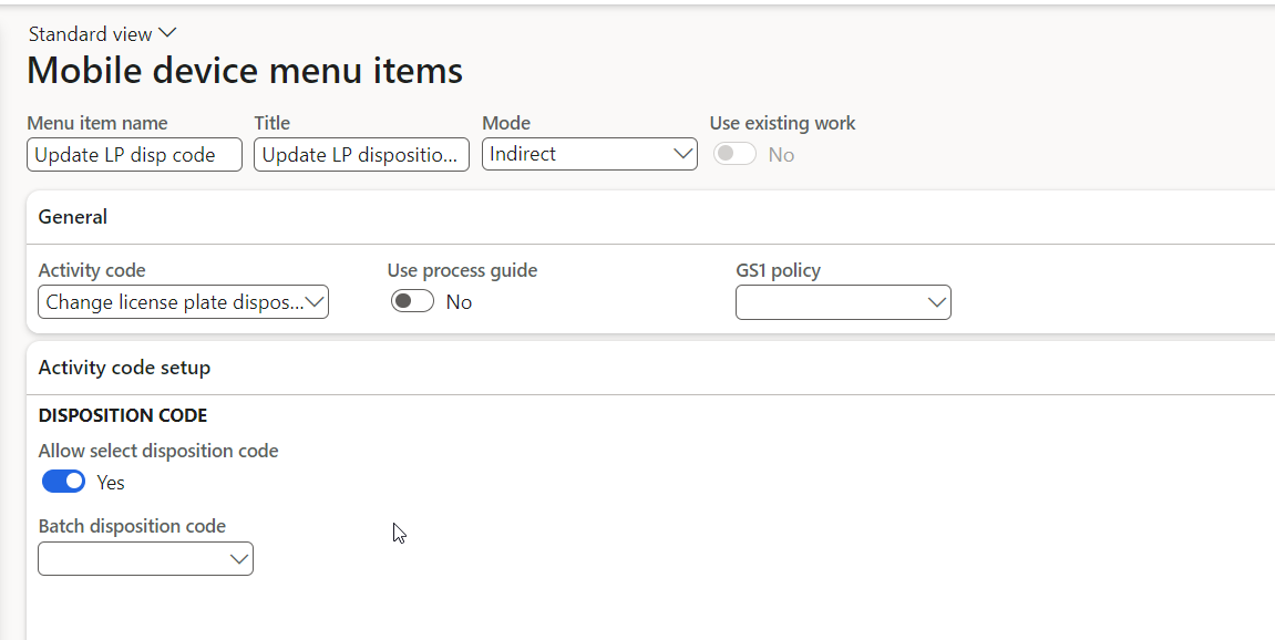 Figure 74: Change license plate disposition code via app