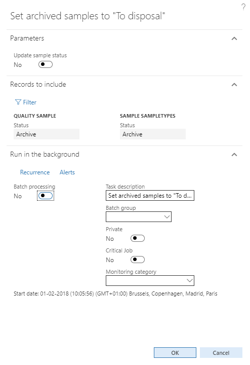 Figure 77: Sample clean-up function + Filter option for samples to be included 1