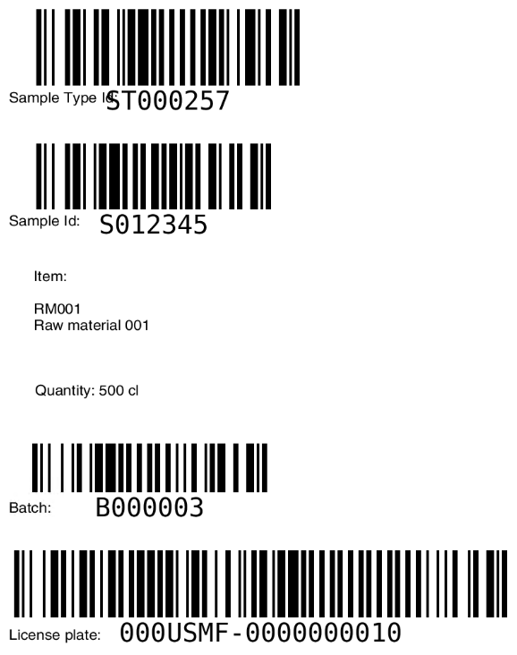 Figure 80: Example of sample label