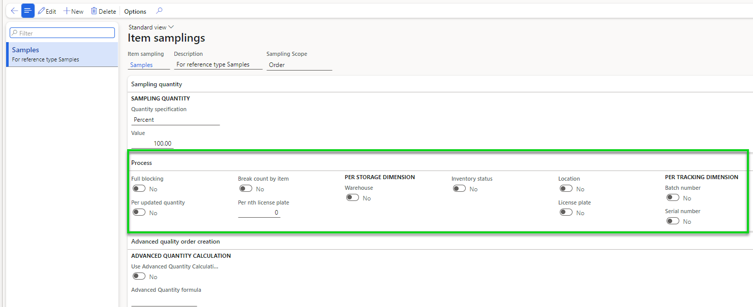 Figure 90: Item sampling for sample creation