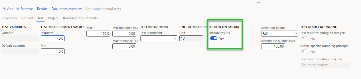 Figure 97: Should the test be included in the results determining pass/fail?