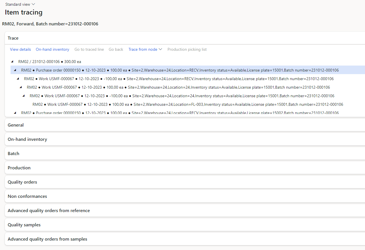 From each of the 3 types of data, the wanted inventory dimension can be presented.
