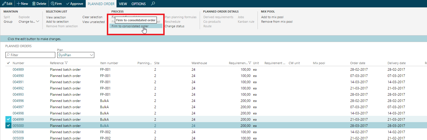 Figure 39: Firm to consolidated order.