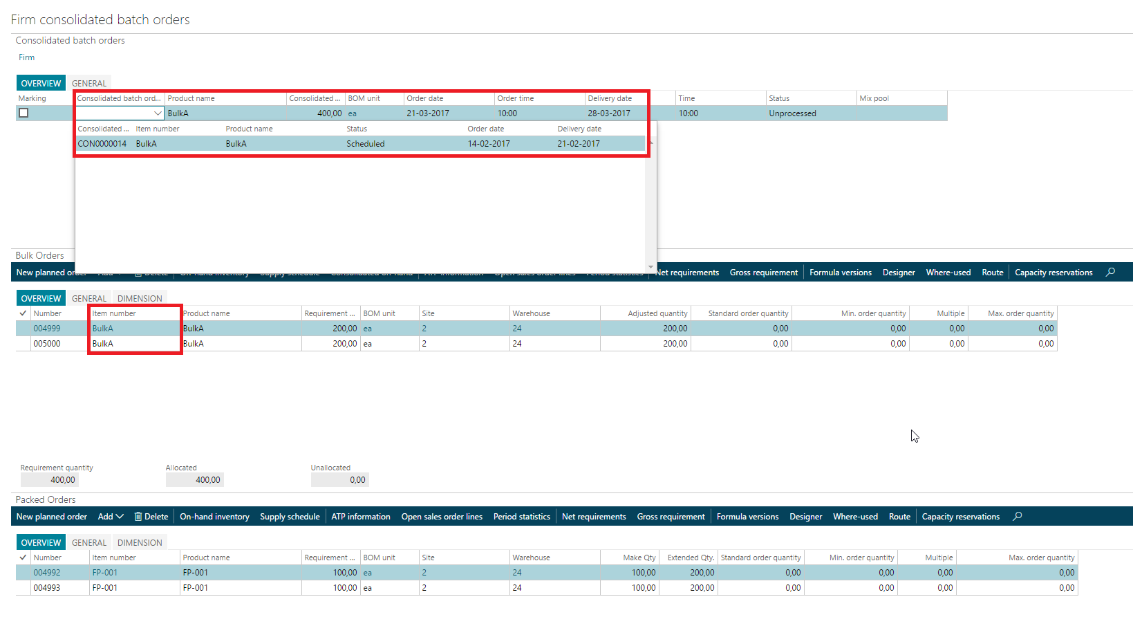 Figure 40: Firm consolidated batch order