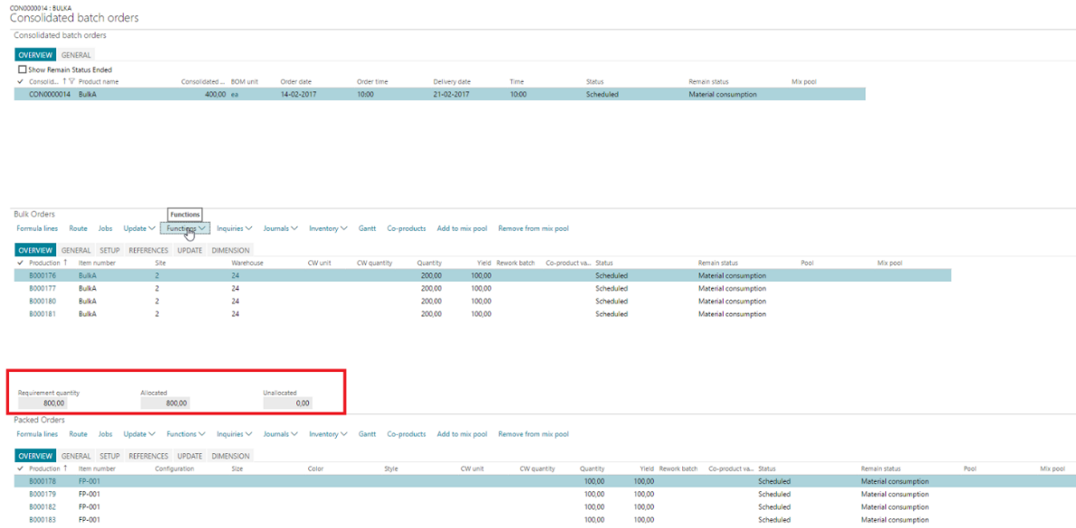 Figure 42: View allocated/un-allocated qty's