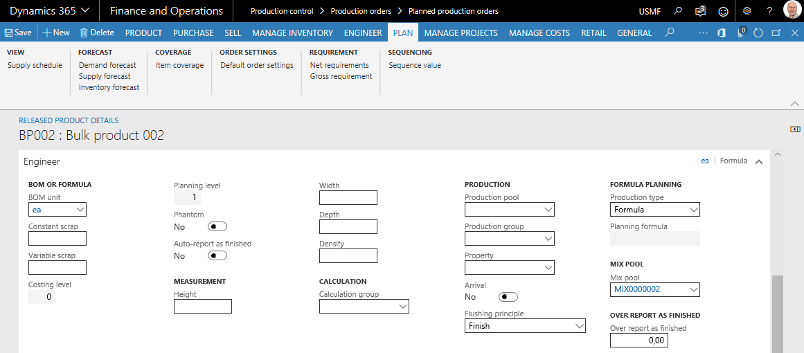 Figure 5: Mix pool ID setup on Release products