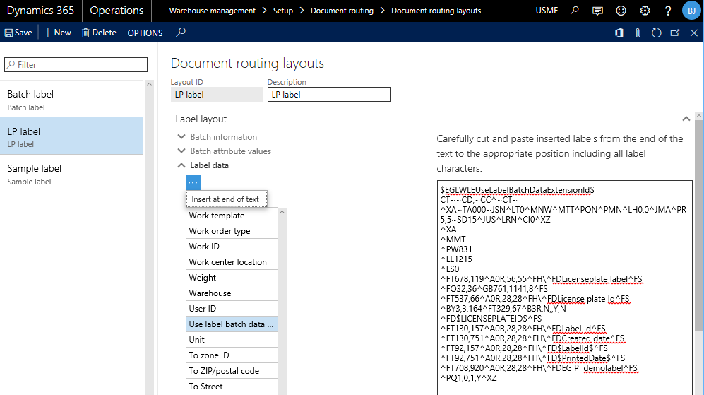 Figure 2: Use label batch data
