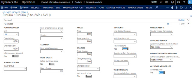 Figure 19: Audit requirement copied from item model group to product 2