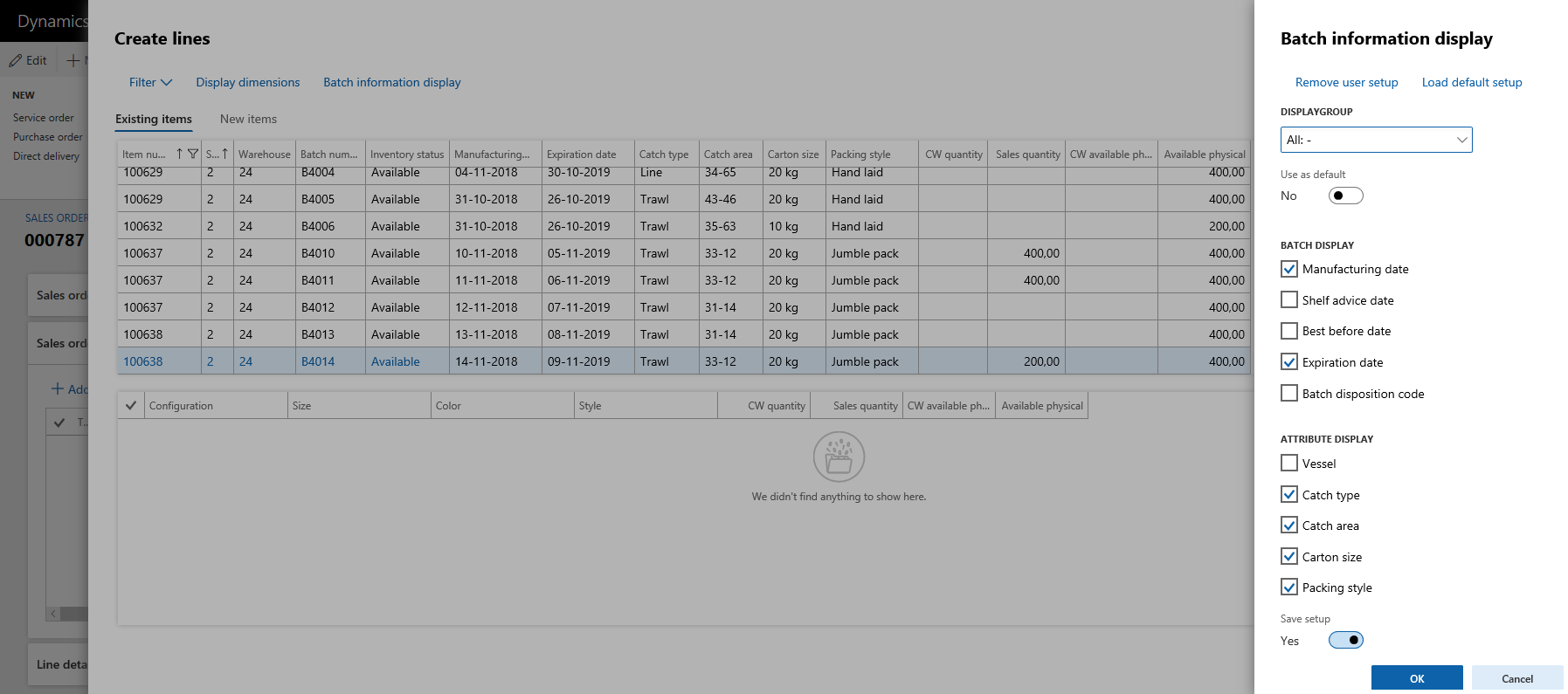 Recommendations: To support the standard data model in Dynamics365 the best possible way and prevent selling the same on-hand on more than one sales order line, it is recommended to setup automatic reservation (for WMS items) as well as automatic batch reservation (for WHS items). This will update the available physical quantity for a batch immediately when sales order lines are created through this process.