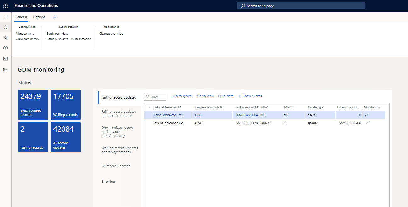 All record updates: All record updates