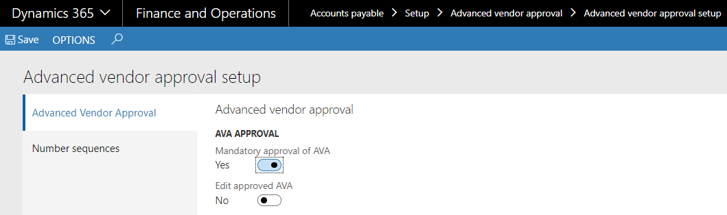 Figure 4: Adv. vendor approval parameters