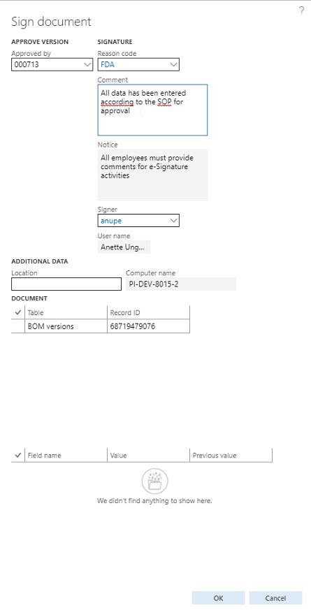 Figure 122: Specific signature requirements