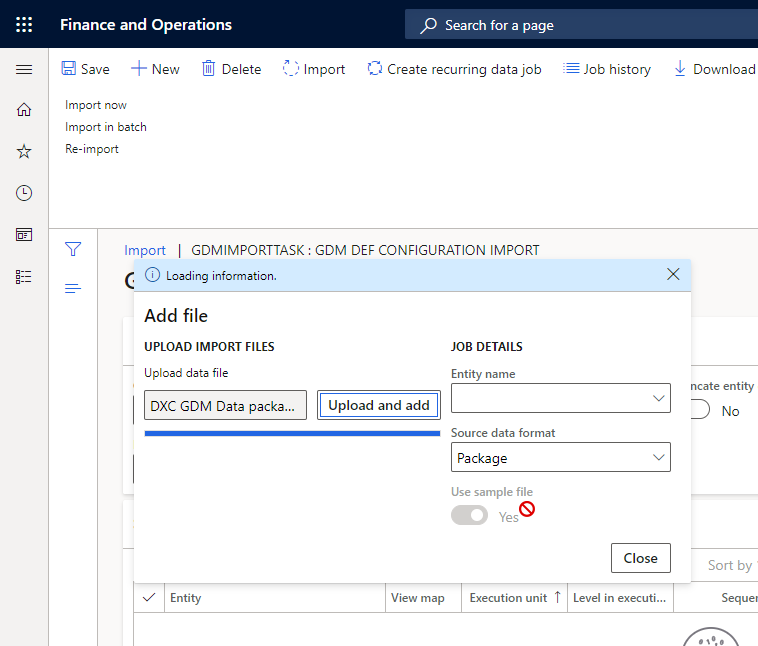 After package is added and all package information is properly loaded, you can use one of impor methods available in Data Migration Framework, ex. “Import now”.