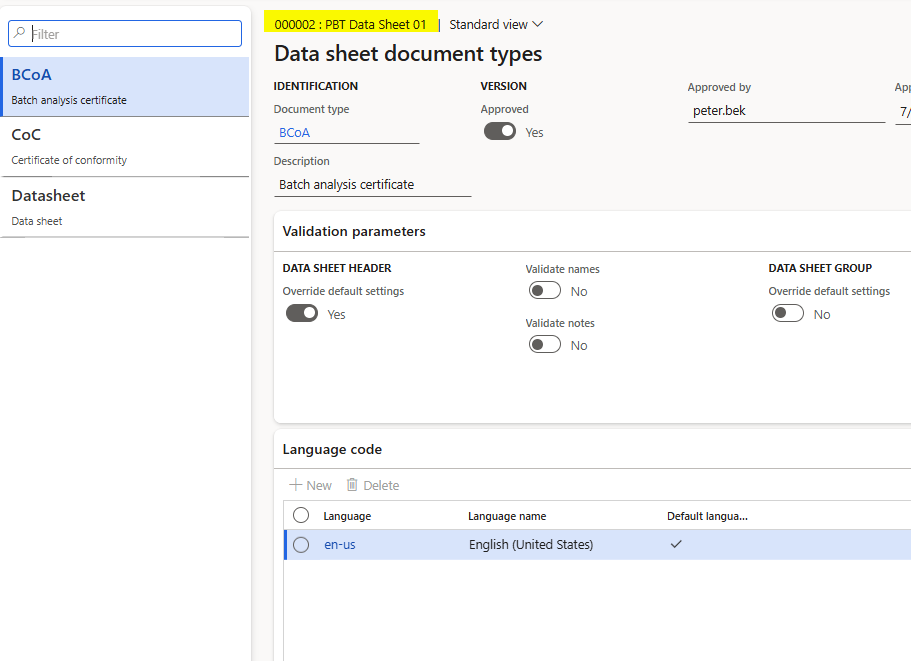 But for the already created data sheet 000002 it did not take effect: