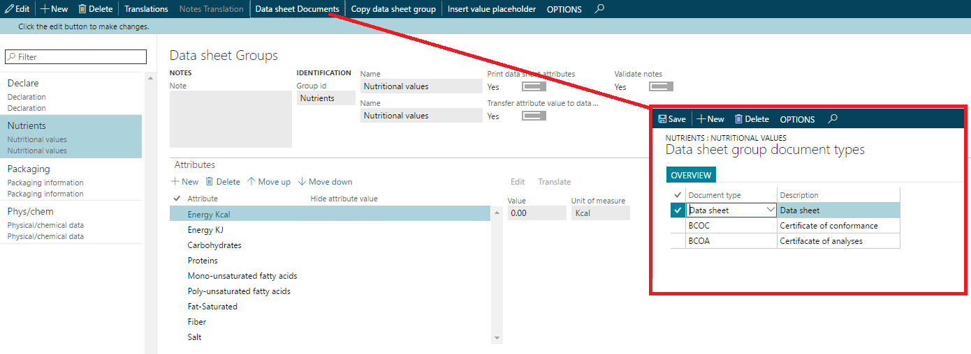 Figure 8: Datasheet groups and document types