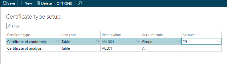 Figure 10: Certificate type setup