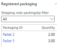 Figure 1: Packaging fact boxes on a sales order divided into Out- and (returnable) inbound packaging as well as already registered packaging. 2