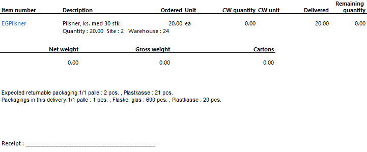 Figure 27: Packing slip packaging footer