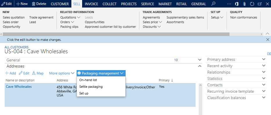 Choosing the on-hand list, will show current on-hand of returnable packaging expected to be at site/warehouse of the delivery address.