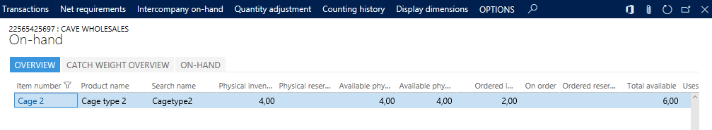 The form showing on-hand, is the standard on-hand form using a filter showing the correct on-hand. Quantity adjustment and counting can be done if needed.