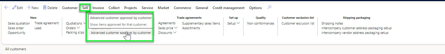 Figure 8: See Approved Customer List from a customer