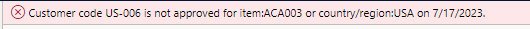 Figure 11: Error for missing ACA ID