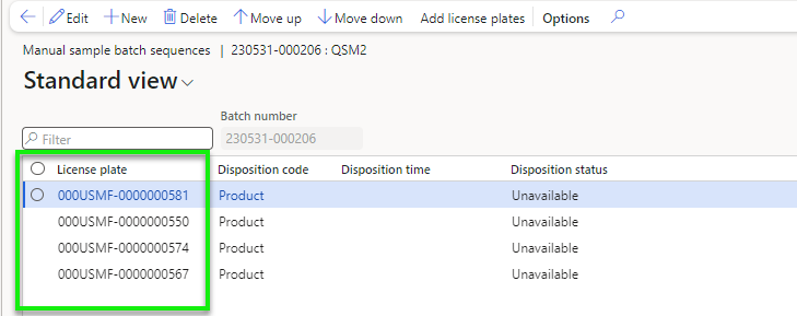 Figure 102: Manual sample batch sequence