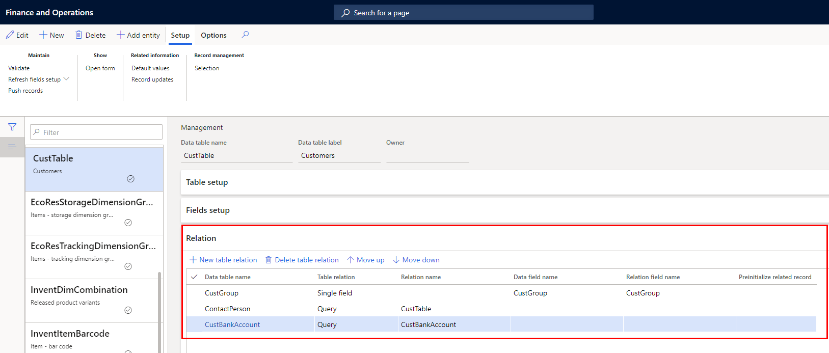 Relations are used to replicate related tables, satisfying the criteria given.