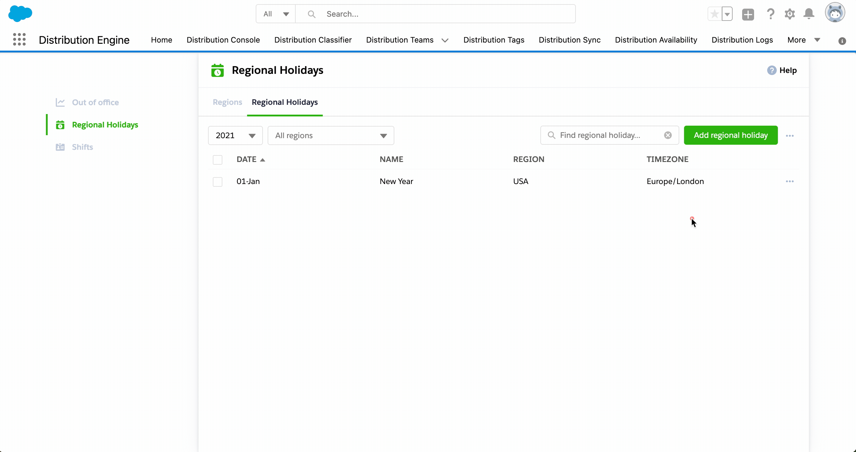 Regional Holidays Distribution Engine Knowledge Base by NC Squared