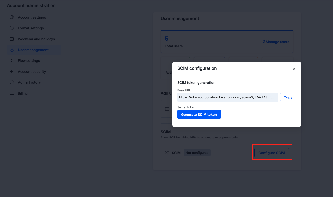 Configure SCIM in Kissflow