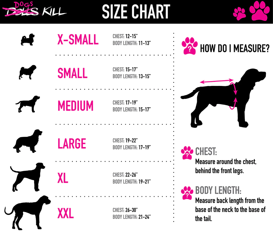 Pet size guide illustration