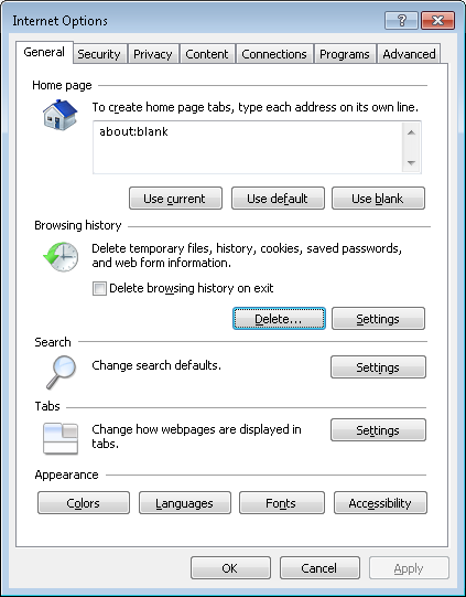 Internet Explorer - Screenshot 2 (the first window)