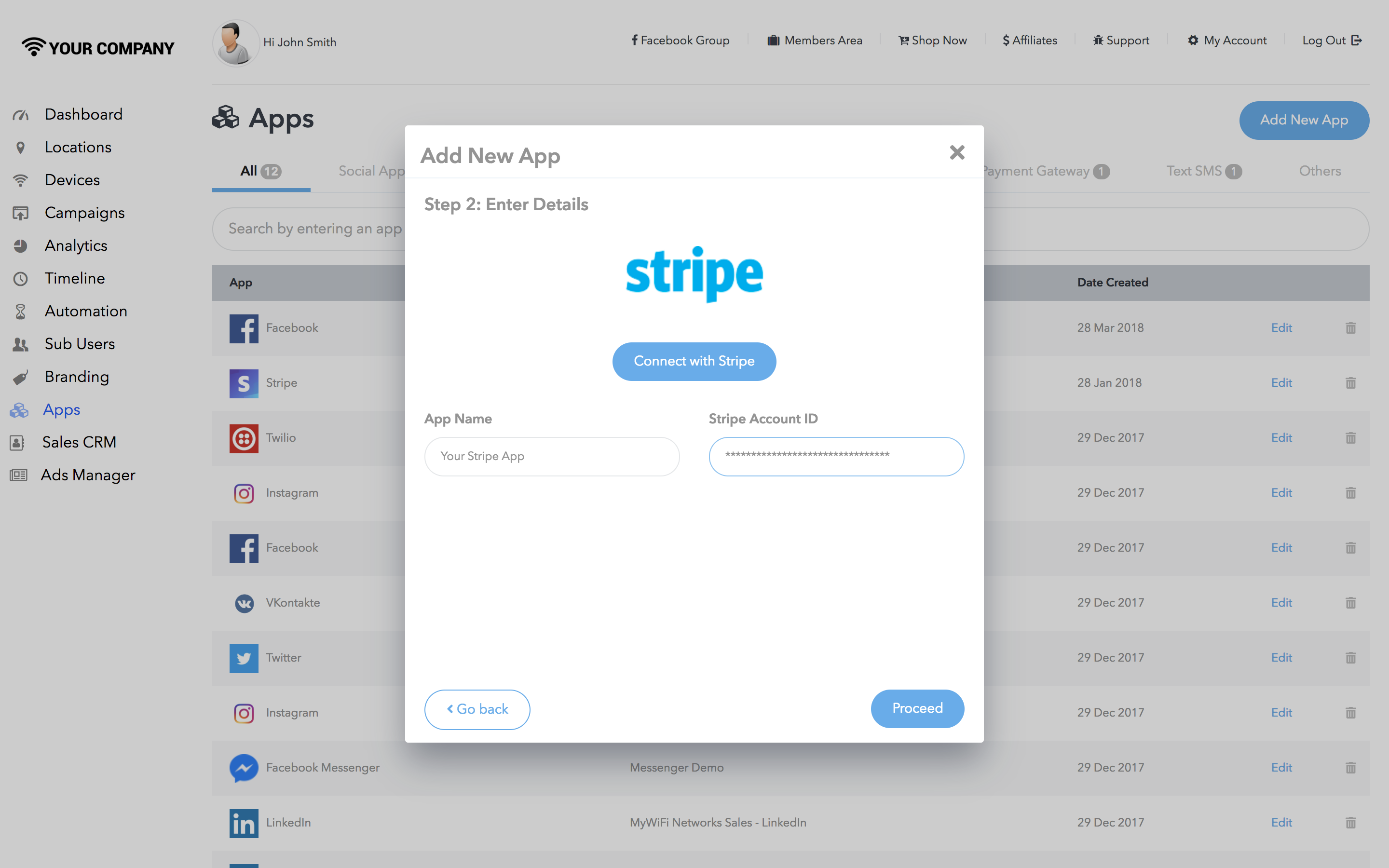 Stripe Payment App - MyWiFi Networks | Platform Support