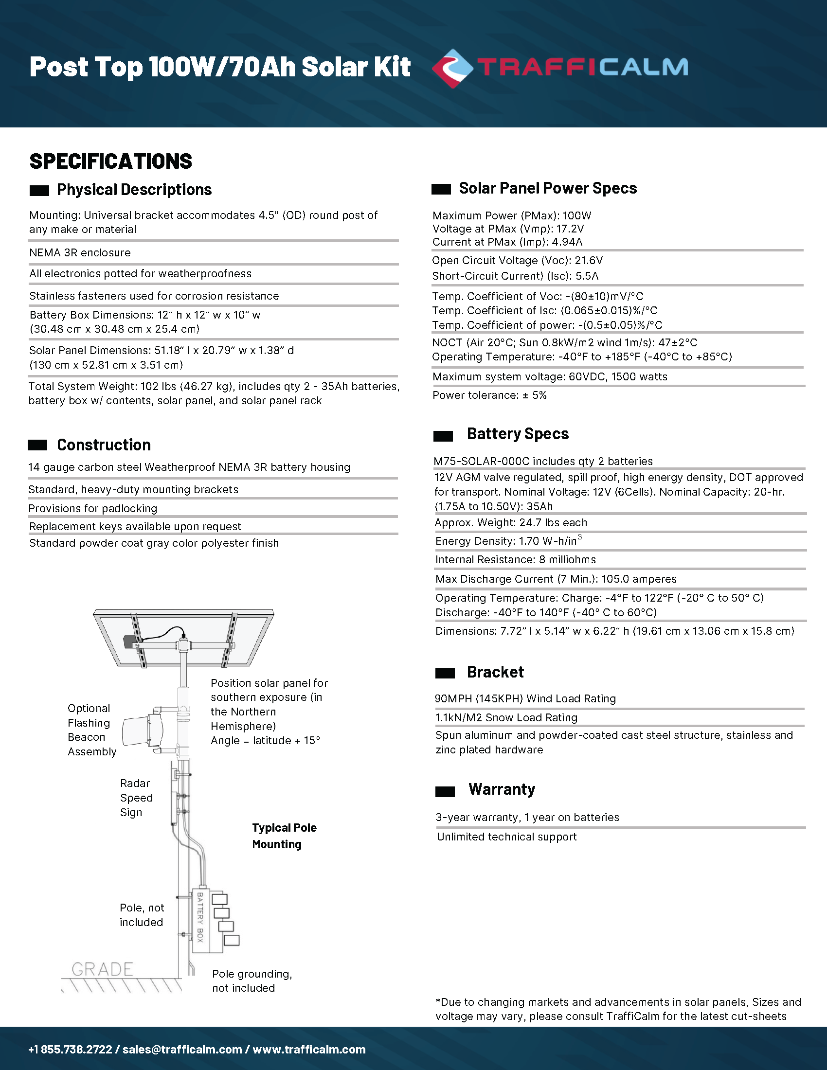 solar central post top Datasheet