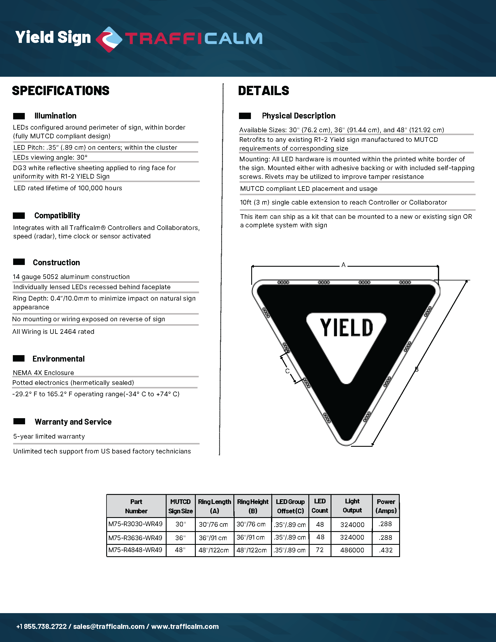 Yield Sign LED Flasher Ring Data sheet