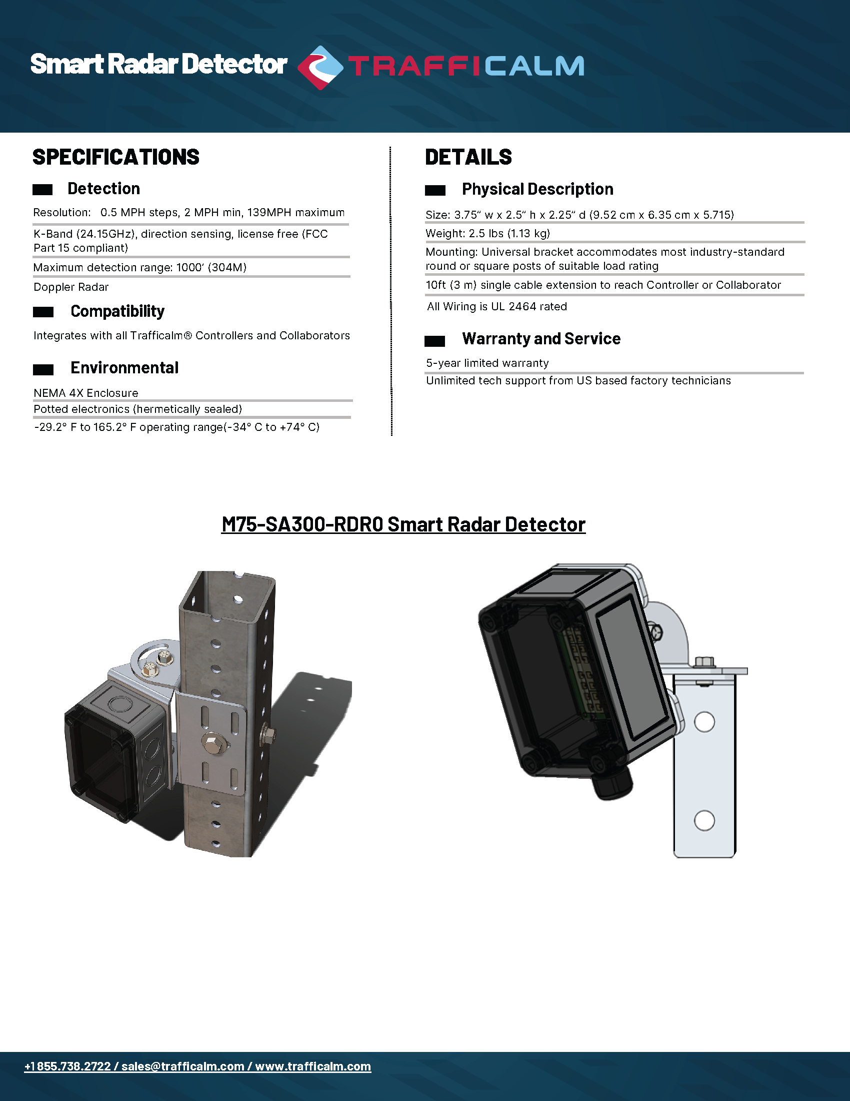 TraffiCalm Smart Radar Datasheet