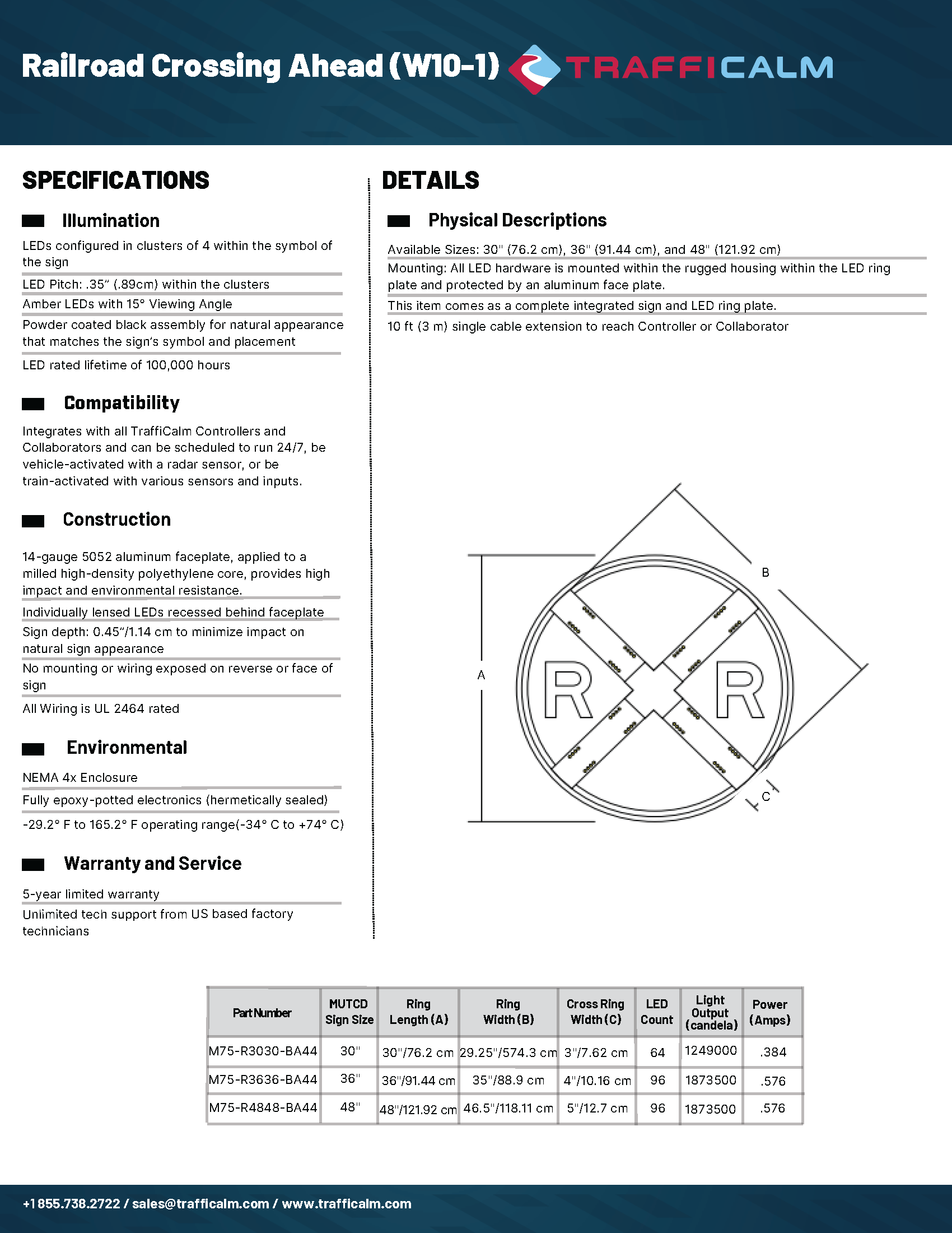 Rail road crossing data sheet
