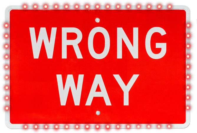 Wrong Way LED Flasher Ring