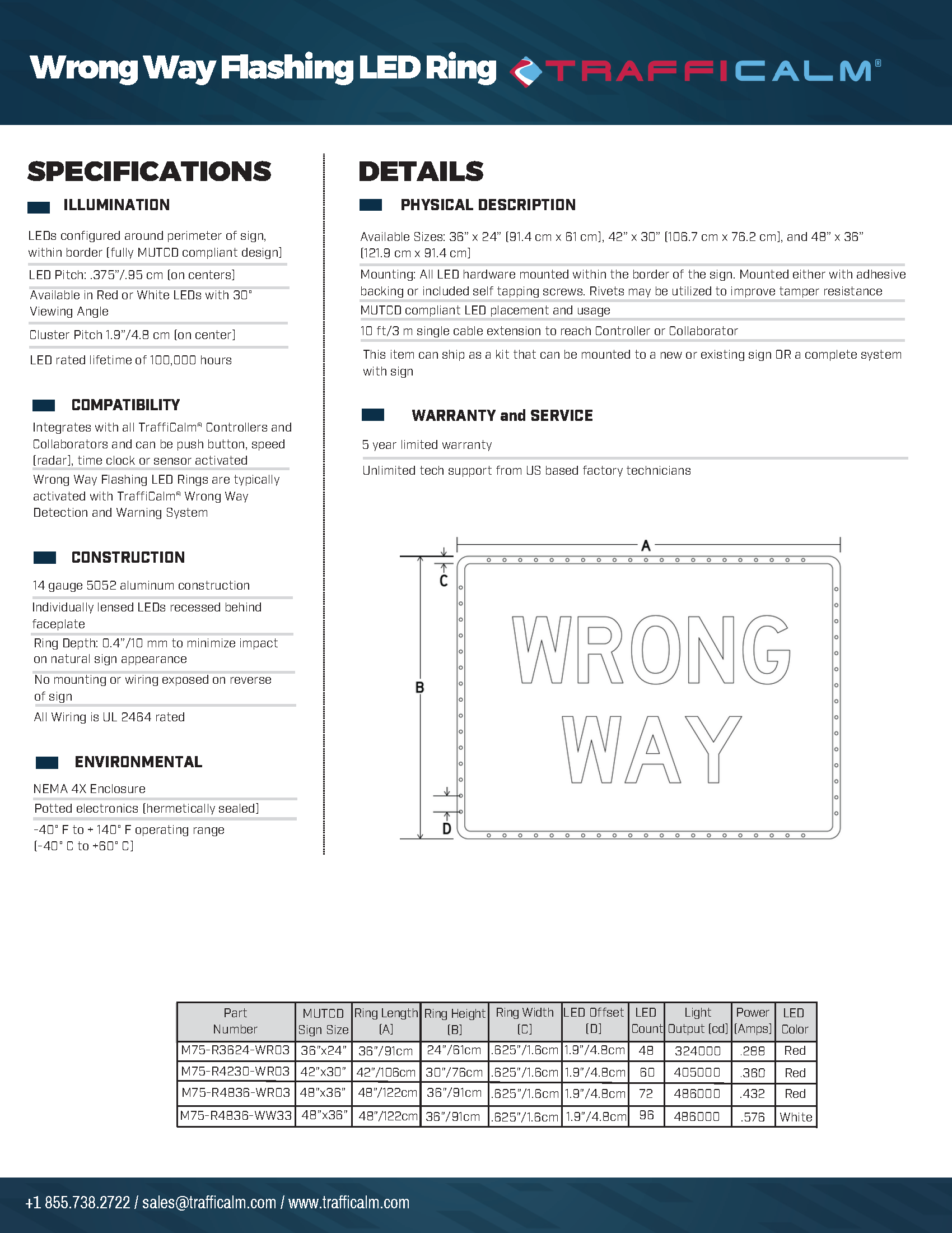 Wrong Way LED Flasher Ring Data sheet