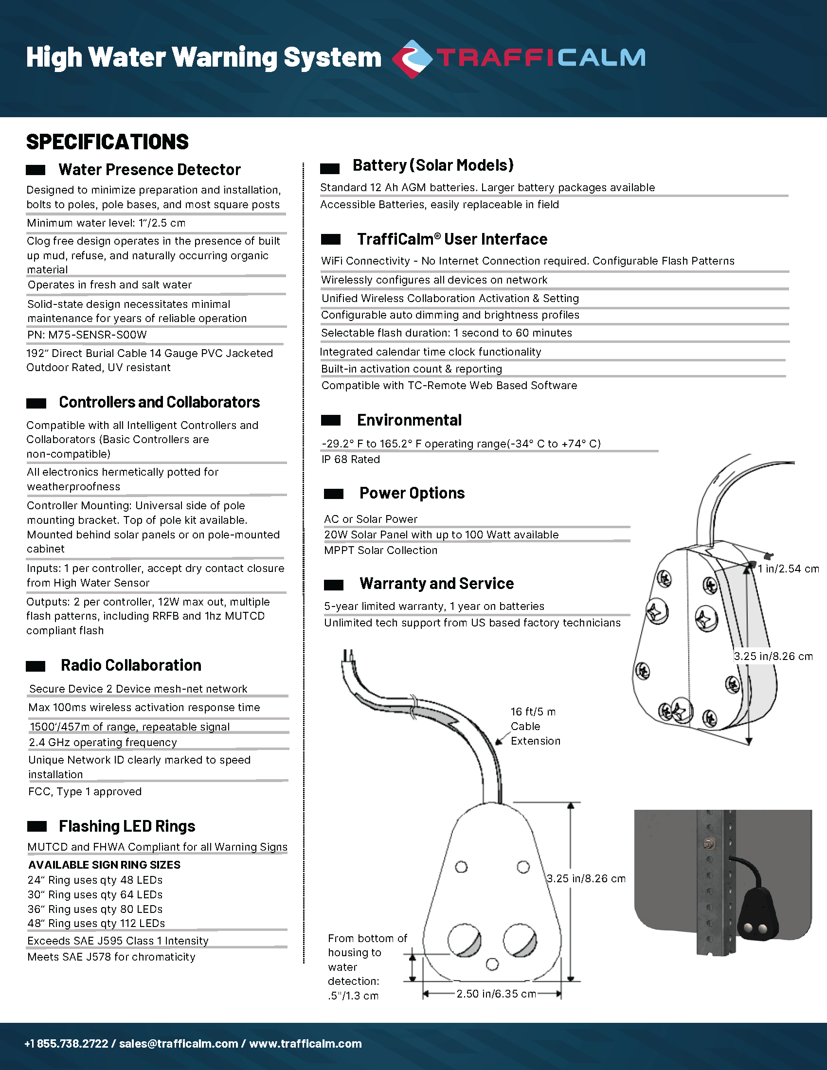 High water sensor Data sheet
