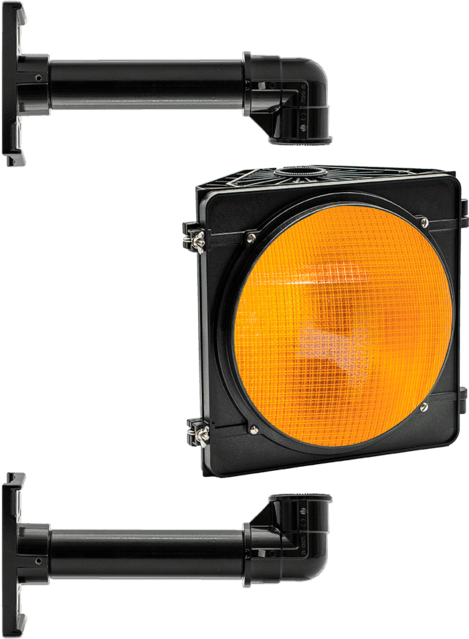 Single Beacon with Universal Pole Mount - Amber