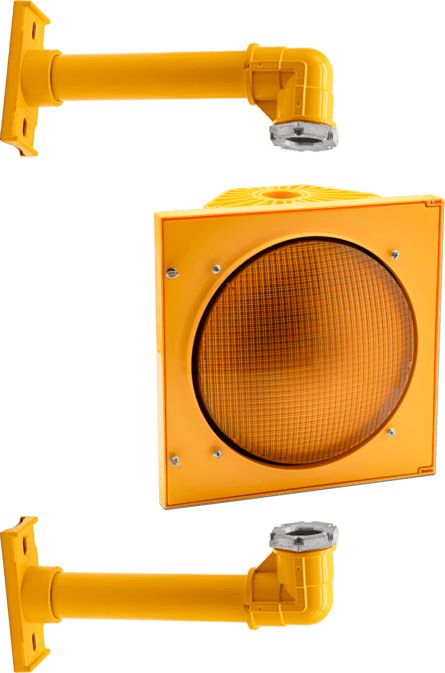 Single Beacon with Universal Pole Mount - Amber