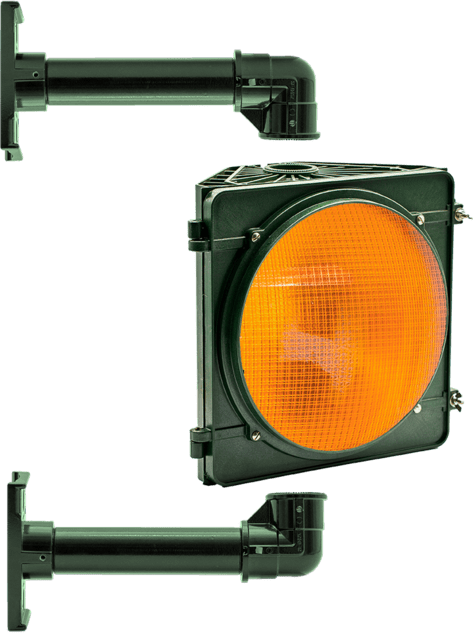 Single Beacon with Universal Pole Mount - Amber