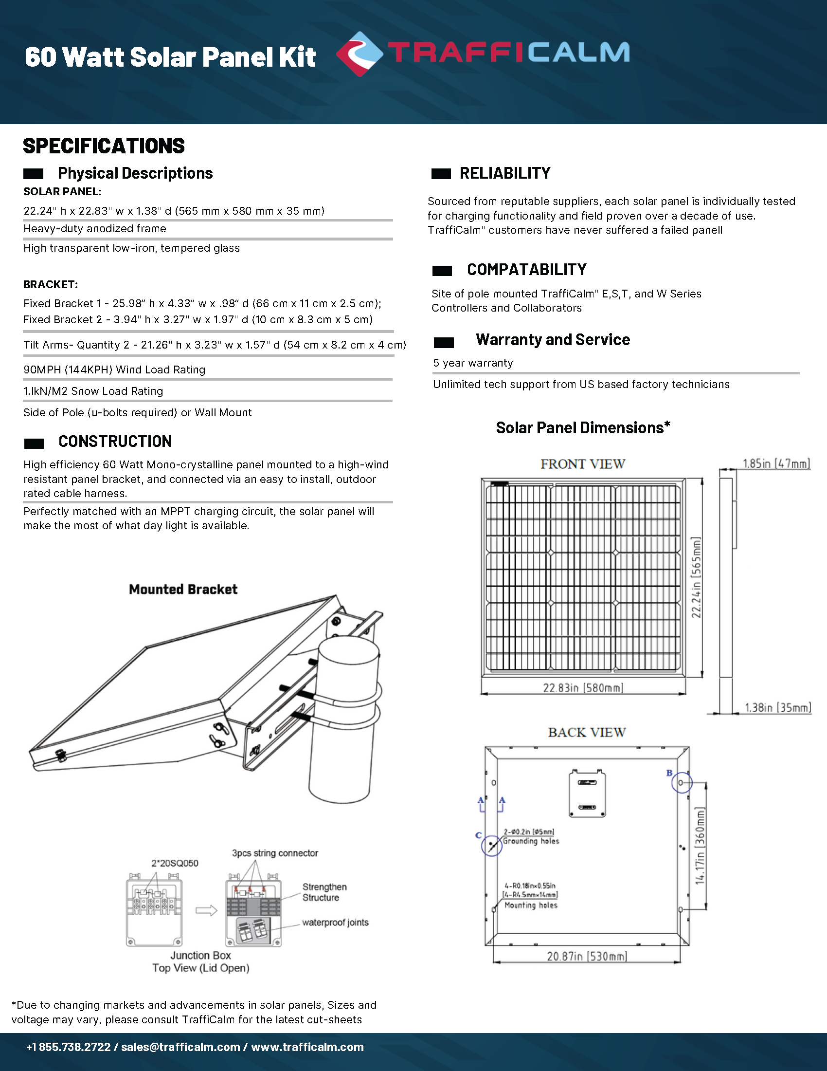 60 Watt Solar Panel Kit Data sheet