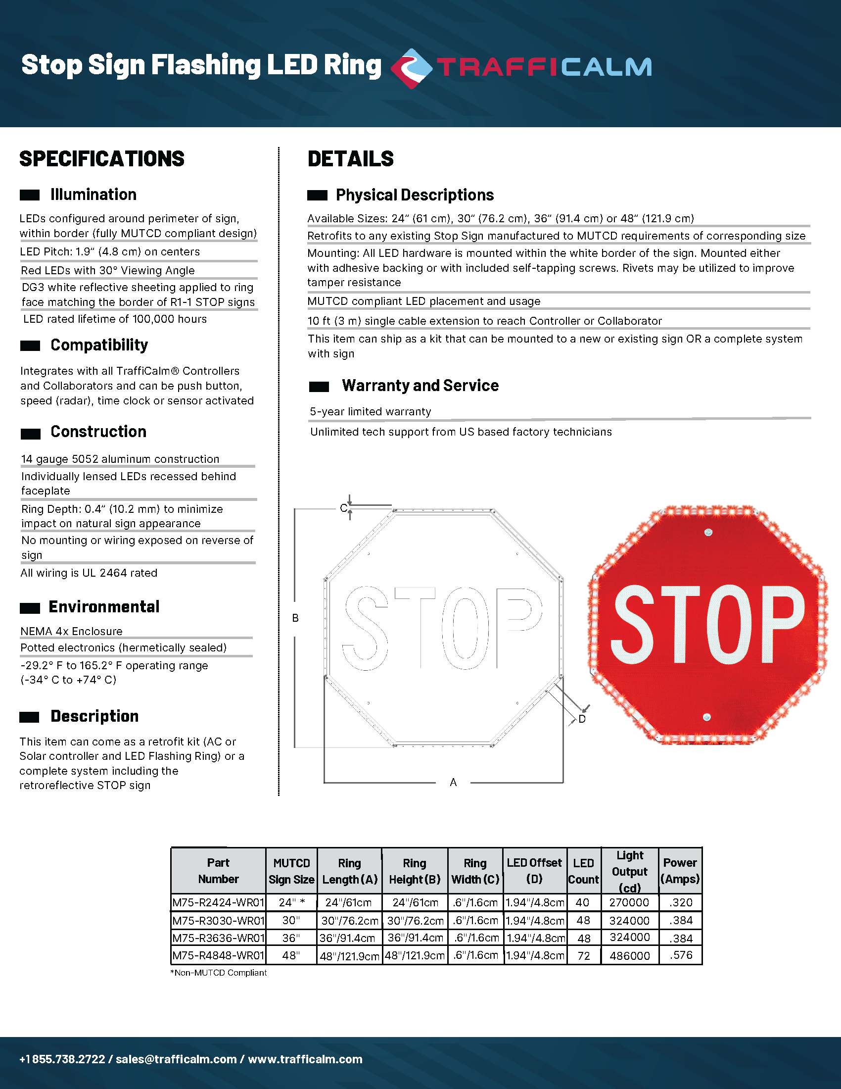 Stop Sign LED Flasher Ring Data sheet
