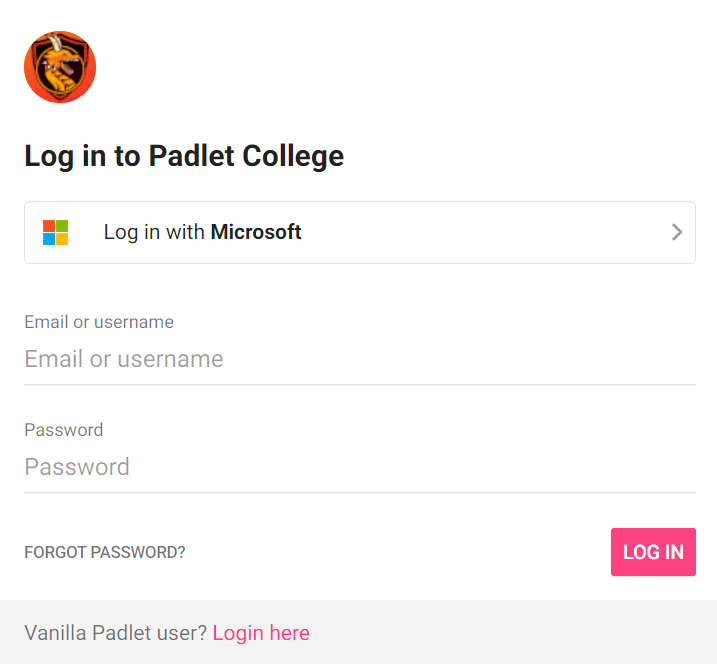 padlet backpack login