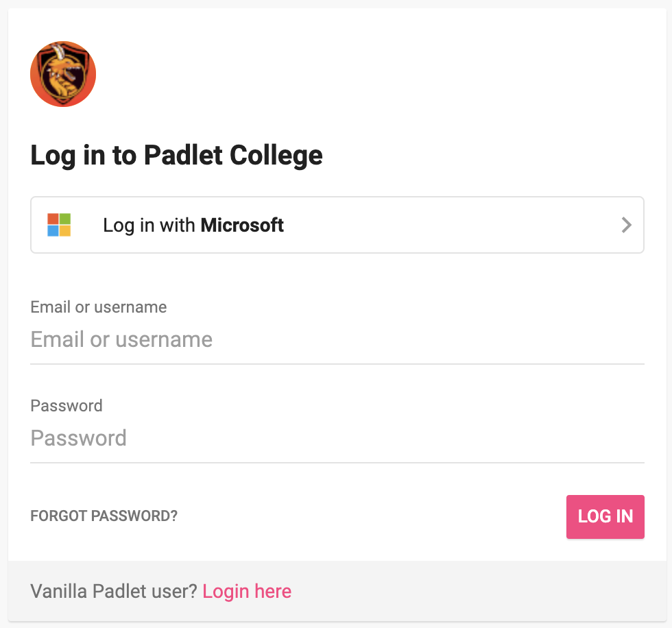 padlet backpack login