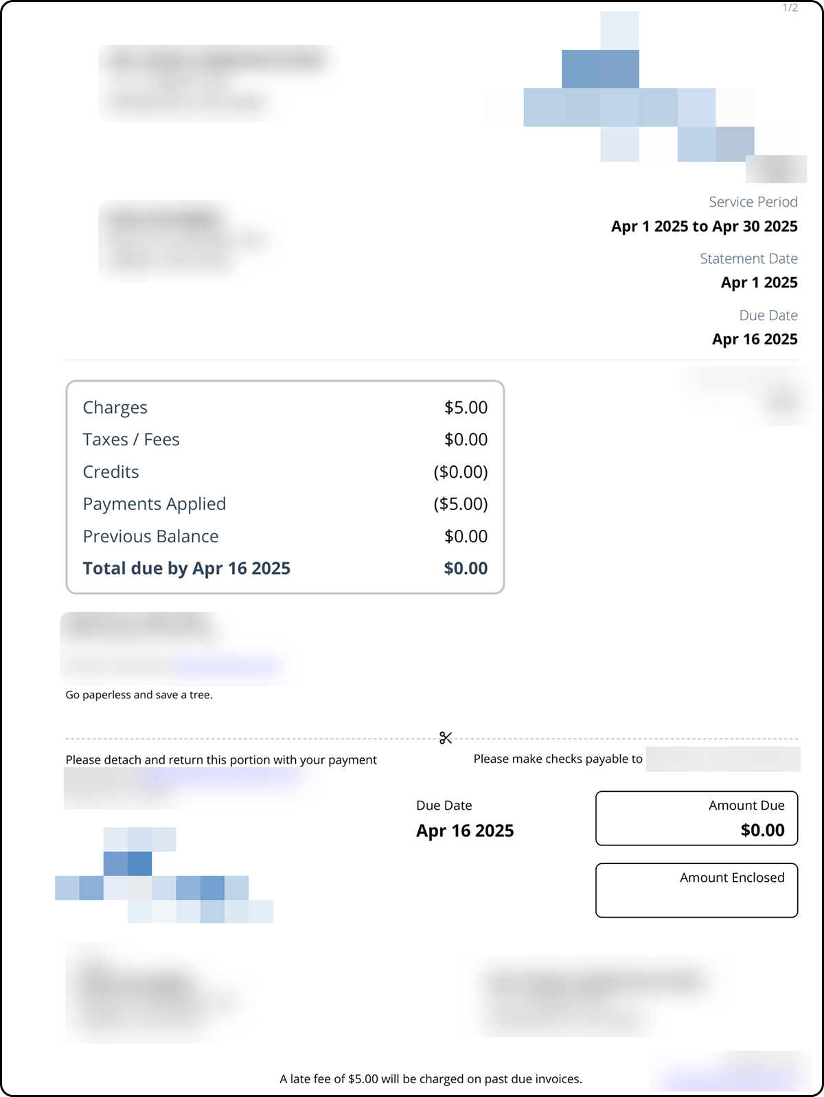 Print to Mail Invoice Template