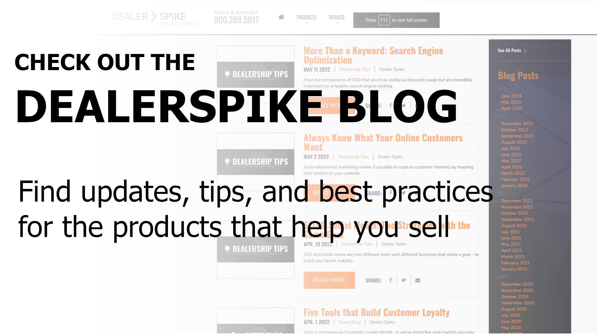 Click to brouse the Dealerspike Blog for updates, tips and best practices.
